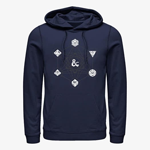 Sweatshirt Merch Dungeons & Dragons - 6 DIE WITH METATRON GEOMETRY Unisex Hoodie Navy Blue