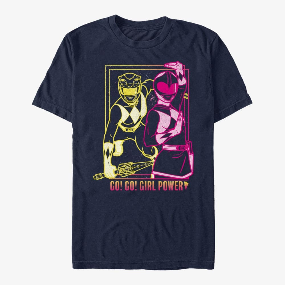 Pólók Merch Hasbro Vault Power Rangers - Go Go Girl Power Unisex T-Shirt Navy Blue