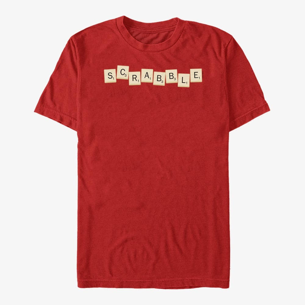 Trička Merch Hasbro Vault Scrabble - SCRABBLE TILES Unisex T-Shirt Red
