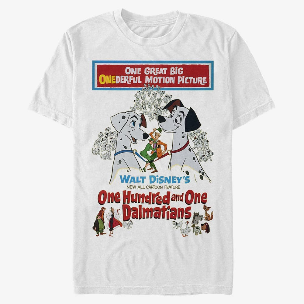 majice kratkih rukava Merch Disney Classics 101 Dalmatians - Vintage Poster Unisex T-Shirt White