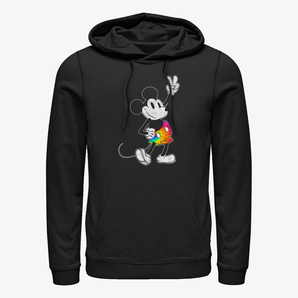 Pulóverek Merch Disney Classics Mickey Classic - Tie Dye Mickey Stroked Unisex Hoodie Black