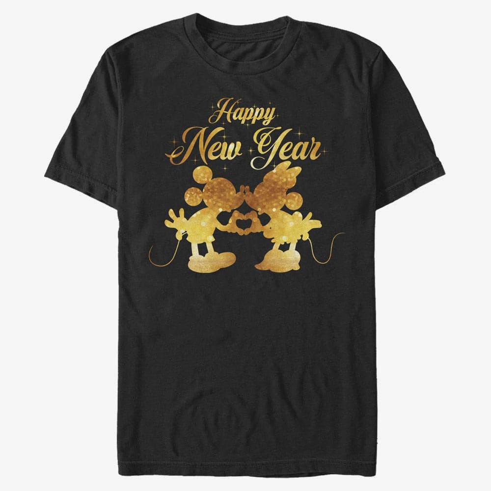 majice kratkih rukava Merch Disney Classics Mickey Classic - Mickey and Minnie Kissing Unisex T-Shirt Black