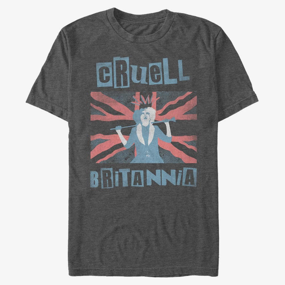 Magliette Merch Disney Classics DNCA - Cruell Britannia Unisex T-Shirt Dark Heather Grey