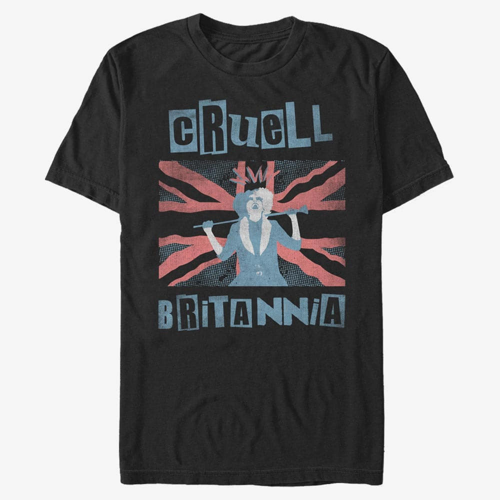 majice kratkih rukava Merch Disney Classics DNCA - Cruell Britannia Unisex T-Shirt Black