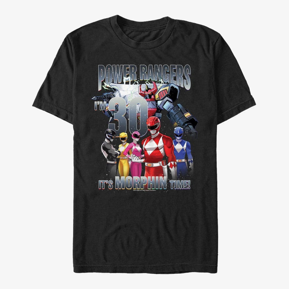 Trička Merch Hasbro Vault Power Rangers - I'm 30 It's Morphin Time Unisex T-Shirt Black