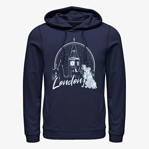 Sweatshirt Merch Disney Classics 101 Dalmatians - London Pups Unisex Hoodie Navy Blue