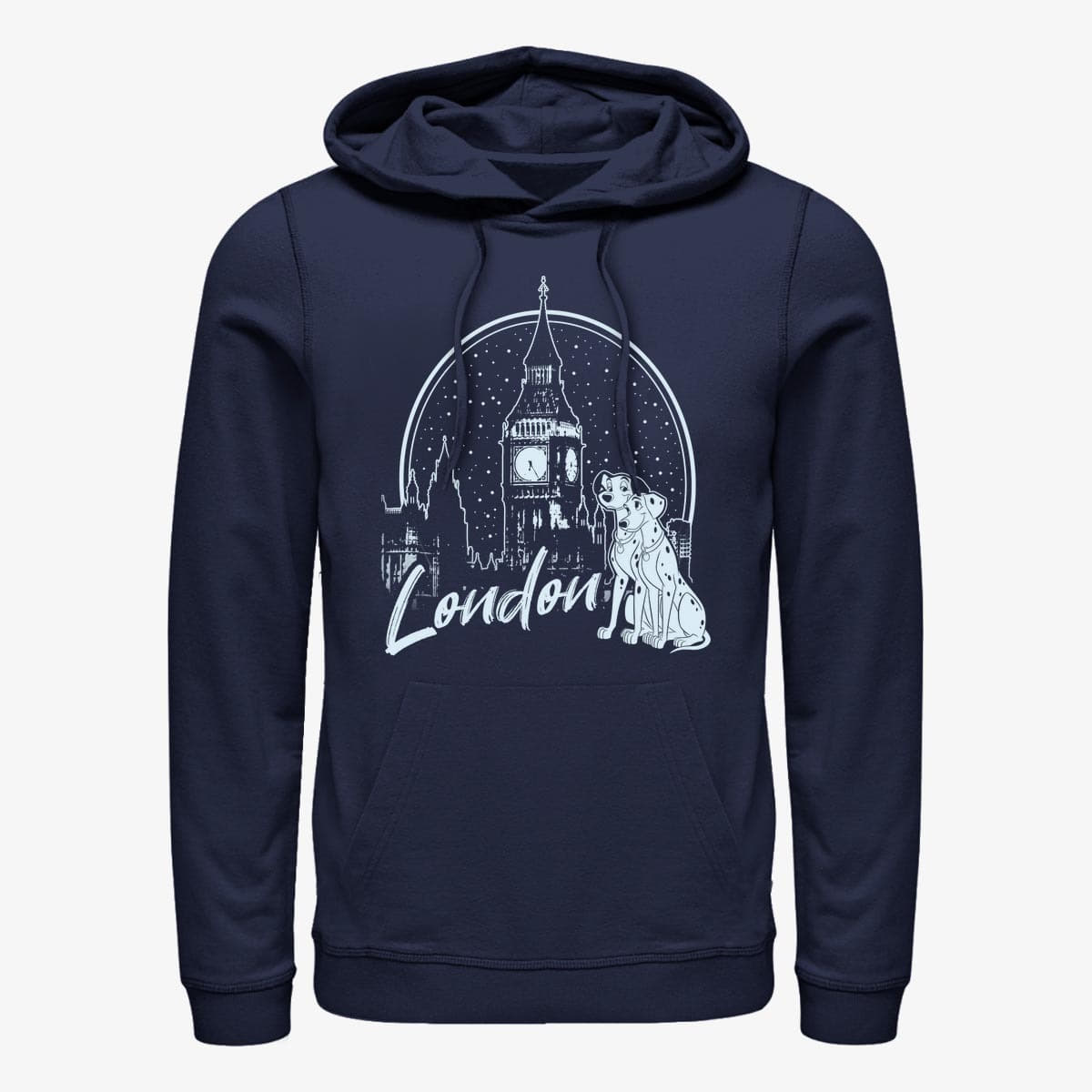 Dukserice Merch Disney Classics 101 Dalmatians - London Pups Unisex Hoodie Navy Blue