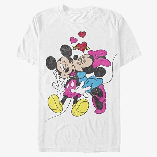 T-shirt Merch Disney Classics Mickey Mouse - MICKEY MINNIE LOVE Unisex T-Shirt White