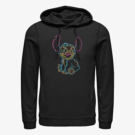 Majica Merch Disney Classics Lilo & Stitch - Neon Stitch Unisex Hoodie Black