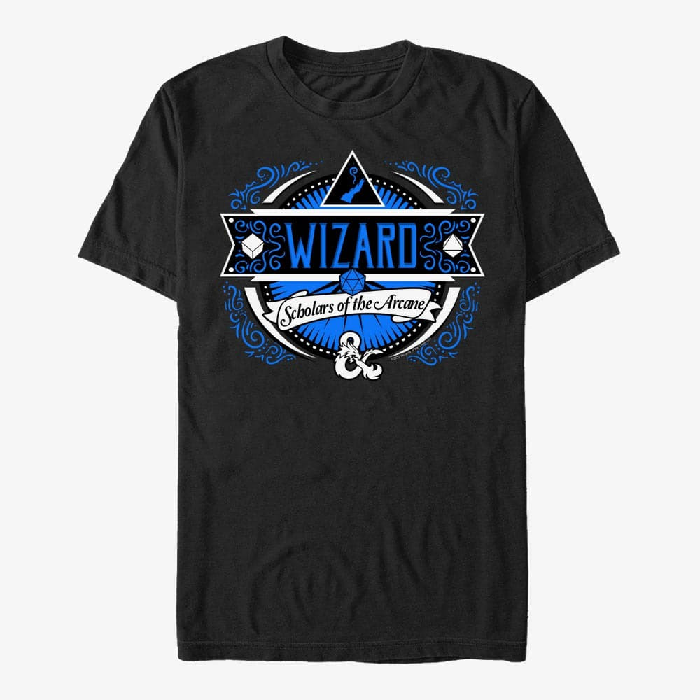 majice kratkih rukava Merch Dungeons & Dragons - Wizard Label Unisex T-Shirt Black