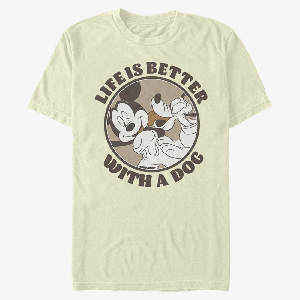 majice kratkih rukava Merch Disney Classics Mickey Classic - Dog Life Unisex T-Shirt Natural