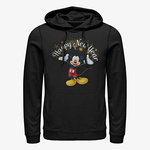 Sweatshirt Merch Disney Classics Mickey Classic - Mickey Happy New Year Unisex Hoodie Black