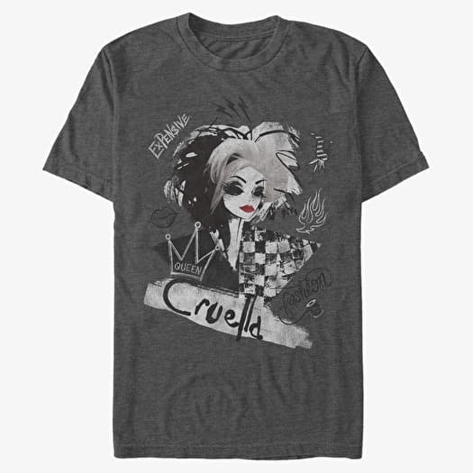 T-shirt Merch Disney Classics DNCA - ARTSY CRUELLA Unisex T-Shirt Dark Heather Grey