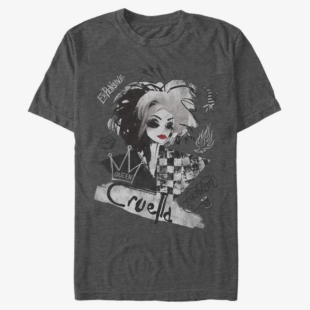 Μπλουζάκια Merch Disney Classics DNCA - ARTSY CRUELLA Unisex T-Shirt Dark Heather Grey