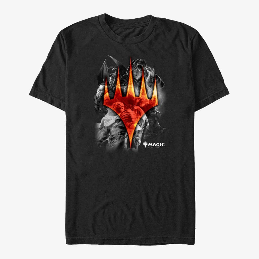 Trička Merch Magic: The Gathering - Mythical Walkers Unisex T-Shirt Black