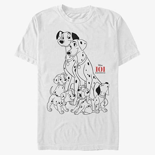 T-shirt Merch Disney Classics 101 Dalmatians - Dog Pile Unisex T-Shirt White