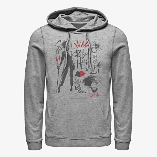 Sweatshirt Merch Disney Classics DNCA - CRUELLA FASHION SKETCHES Unisex Hoodie Heather Grey