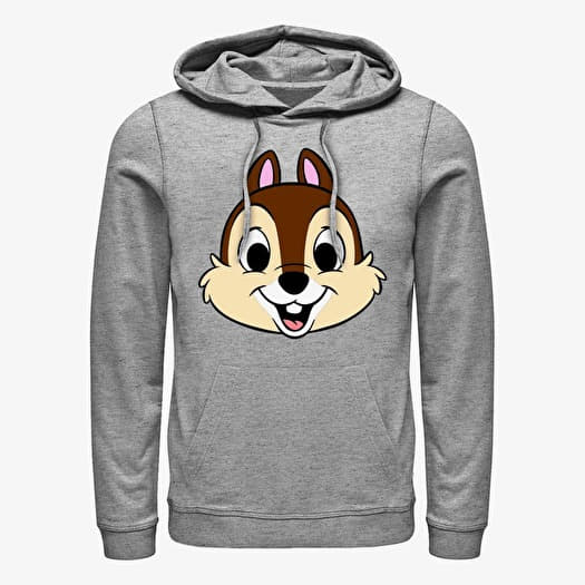 Sweatshirt Merch Disney Classics Mickey & Friends - Chip Big Face Unisex Hoodie Heather Grey