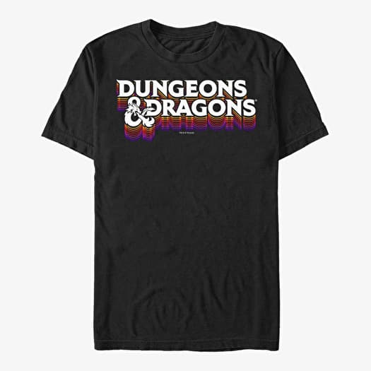 Merch Dungeons & Dragons - LOGO 70's RETRO COLORS Unisex T-Shirt Black