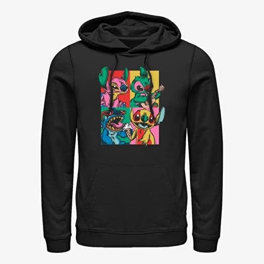 Mikina Merch Disney Classics Lilo & Stitch - Grunge Stitch Unisex Hoodie Black