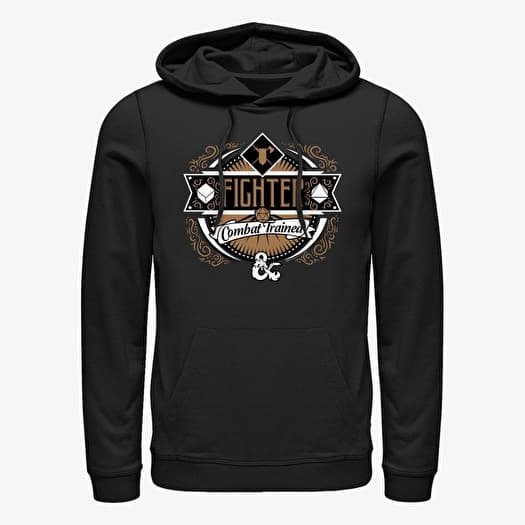 Pulóver Merch Dungeons & Dragons - Fighter Label Unisex Hoodie Black