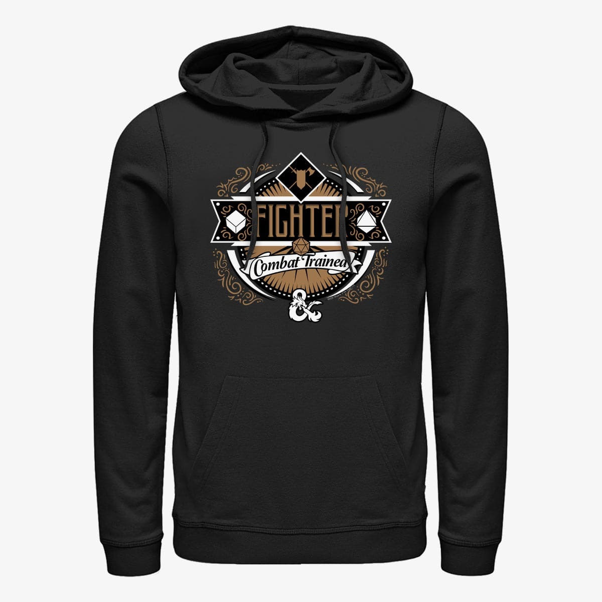 Hoodies and sweatshirts  Merch Dungeons & Dragons - Fighter Label Unisex Hoodie Black