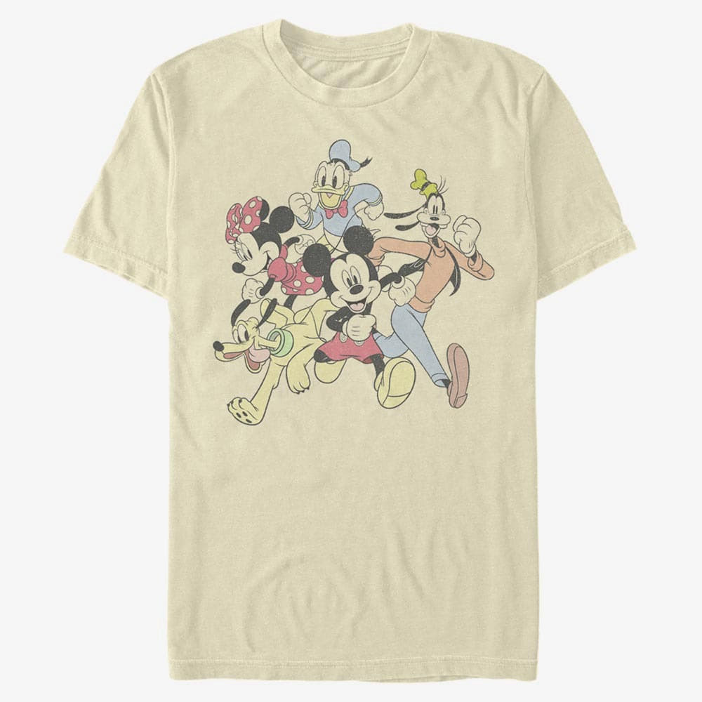 Trička Merch Disney Classics Mickey Classic - Group Run Unisex T-Shirt Natural