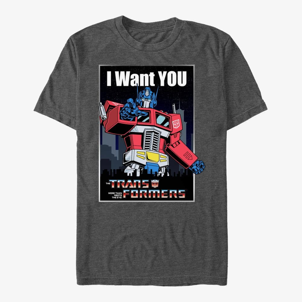T-paidat Merch Hasbro Vault Transformers - I Want You Unisex T-Shirt Dark Heather Grey