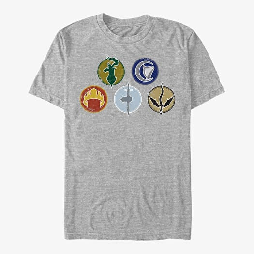 Merch Dungeons & Dragons - DISTRESSED FACTIONS LOGOS Unisex T-Shirt Heather Grey