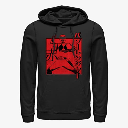 Sweatshirt Merch Hasbro Vault Power Rangers - Red Ranger Kanji Unisex Hoodie Black