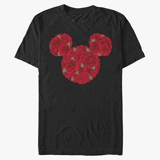 T-shirt Merch Disney Classics Mickey Classic - Mickey Mouse Roses Unisex T-Shirt Black