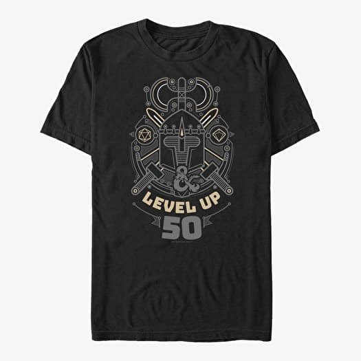 Trička Queens Dungeons & Dragons - Level Up Fifty Unisex T-Shirt Black