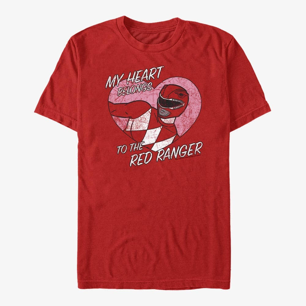 T-shirts Merch Hasbro Vault Power Rangers - Heart Belongs to Red Ranger Unisex T-Shirt Red