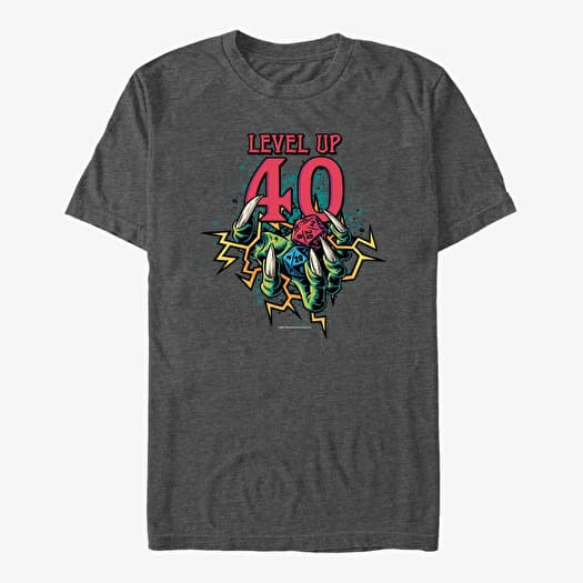 Camiseta Merch Dungeons & Dragons - Level Up Forty Unisex T-Shirt Dark Heather Grey