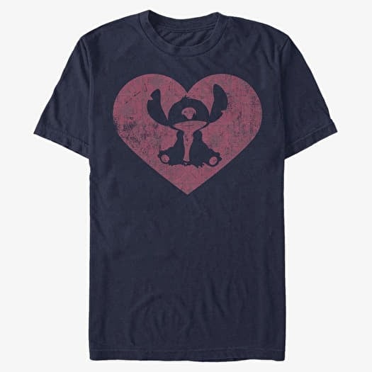 T-shirt Merch Disney Classics Lilo & Stitch - Stitch Heart Unisex T-Shirt Navy Blue