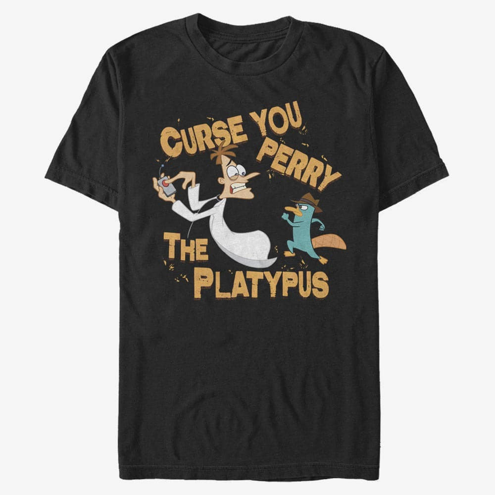 T-särgid Merch Disney Classics Phineas And Ferb - Curse you Unisex T-Shirt Black
