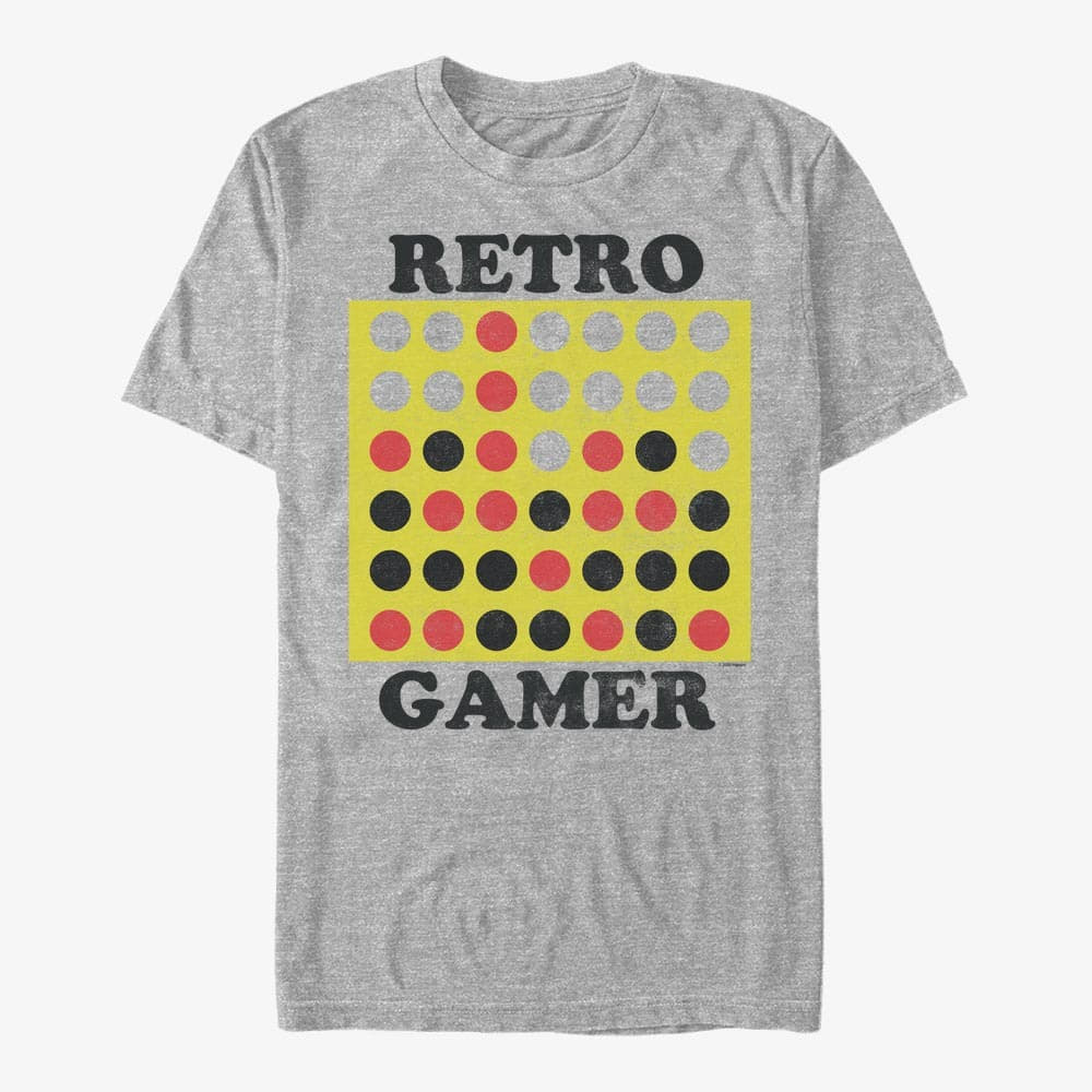 Trička Merch Hasbro Vault Connect Four - Retro Gamer Unisex T-Shirt Heather Grey