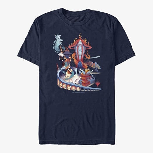 T-shirt Merch Magic: The Gathering - Prismari Land Unisex T-Shirt Navy Blue
