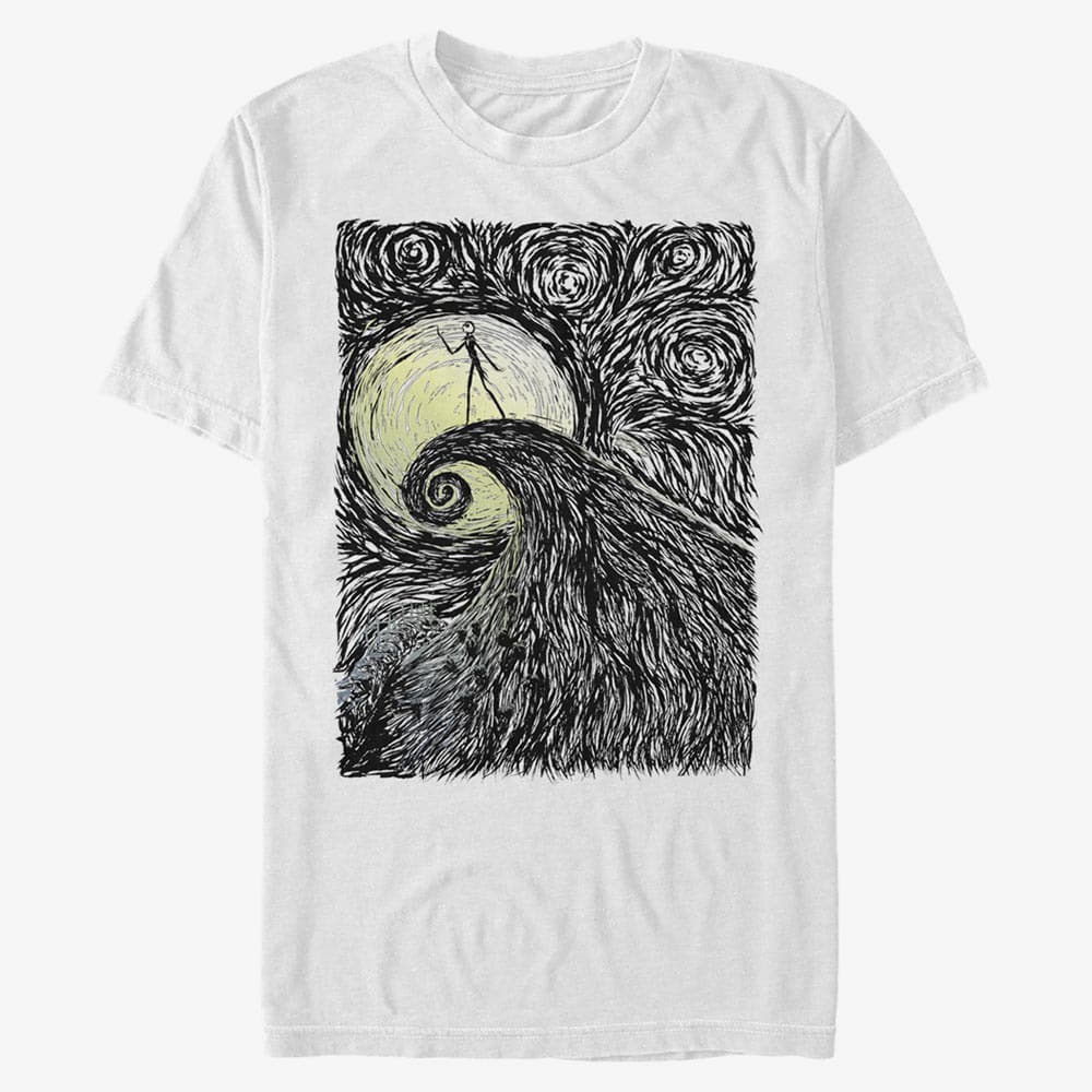 Pólók Merch Disney Classics Nightmare Before Christmas - Spiral Hill Unisex T-Shirt White
