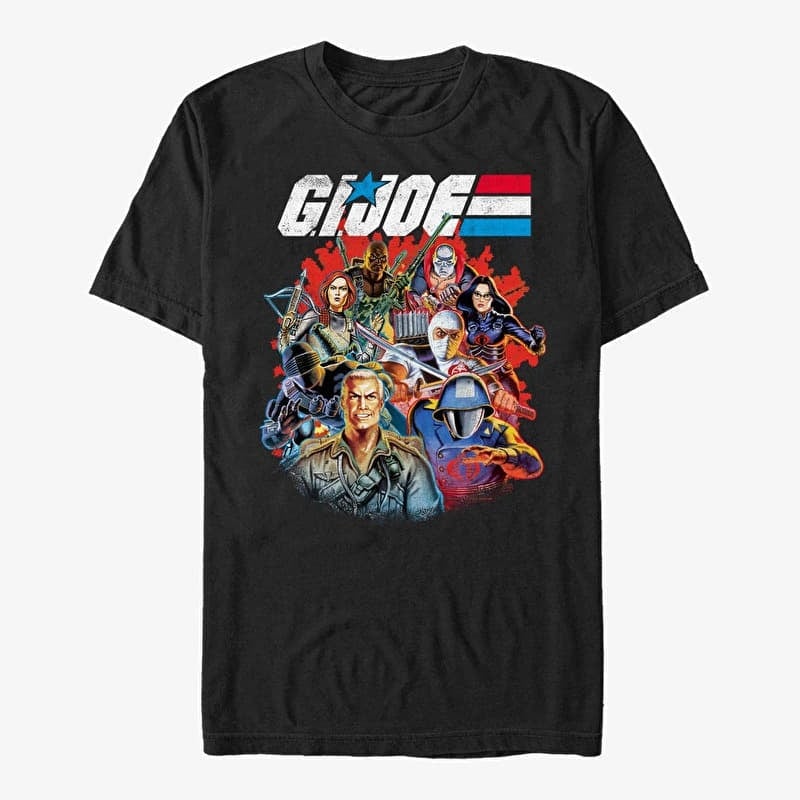 T-shirt Merch Hasbro G.I. Joe - Retro Vs Group Unisex T-Shirt Black