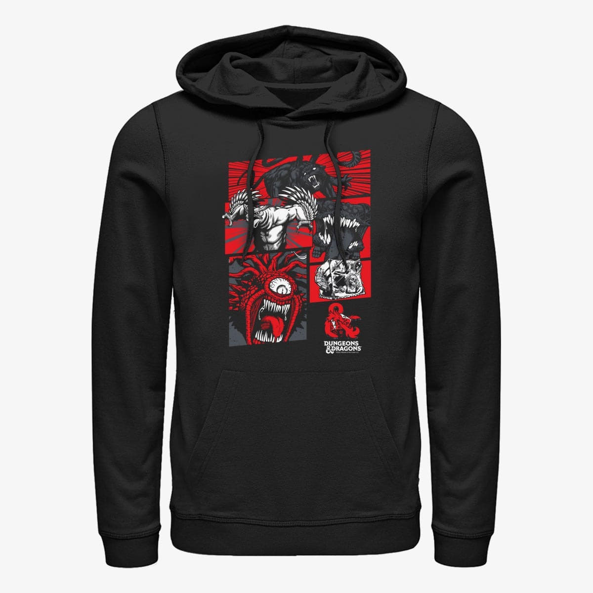 Sweatshirts Merch Dungeons & Dragons - MONSTERS COMIC PANELS Unisex Hoodie Black