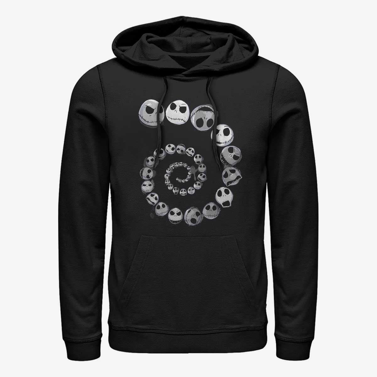 Dukserice Merch Disney Classics Nightmare Before Christmas - Jack Emotions Spiral Unisex Hoodie Black