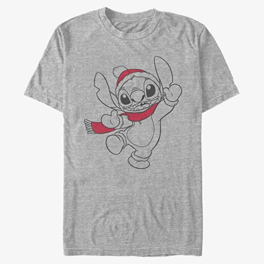 Tričko Merch Disney Classics Lilo & Stitch - Stitch Holiday Unisex T-Shirt Heather Grey
