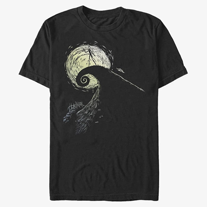 T-shirt Merch Disney Classics Nightmare Before Christmas - Spiral Hill Jack Unisex T-Shirt Black