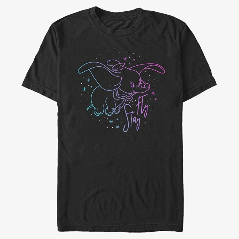 Merch Disney Classics Dumbo - Stay Fly Dumbo Unisex T-Shirt Black