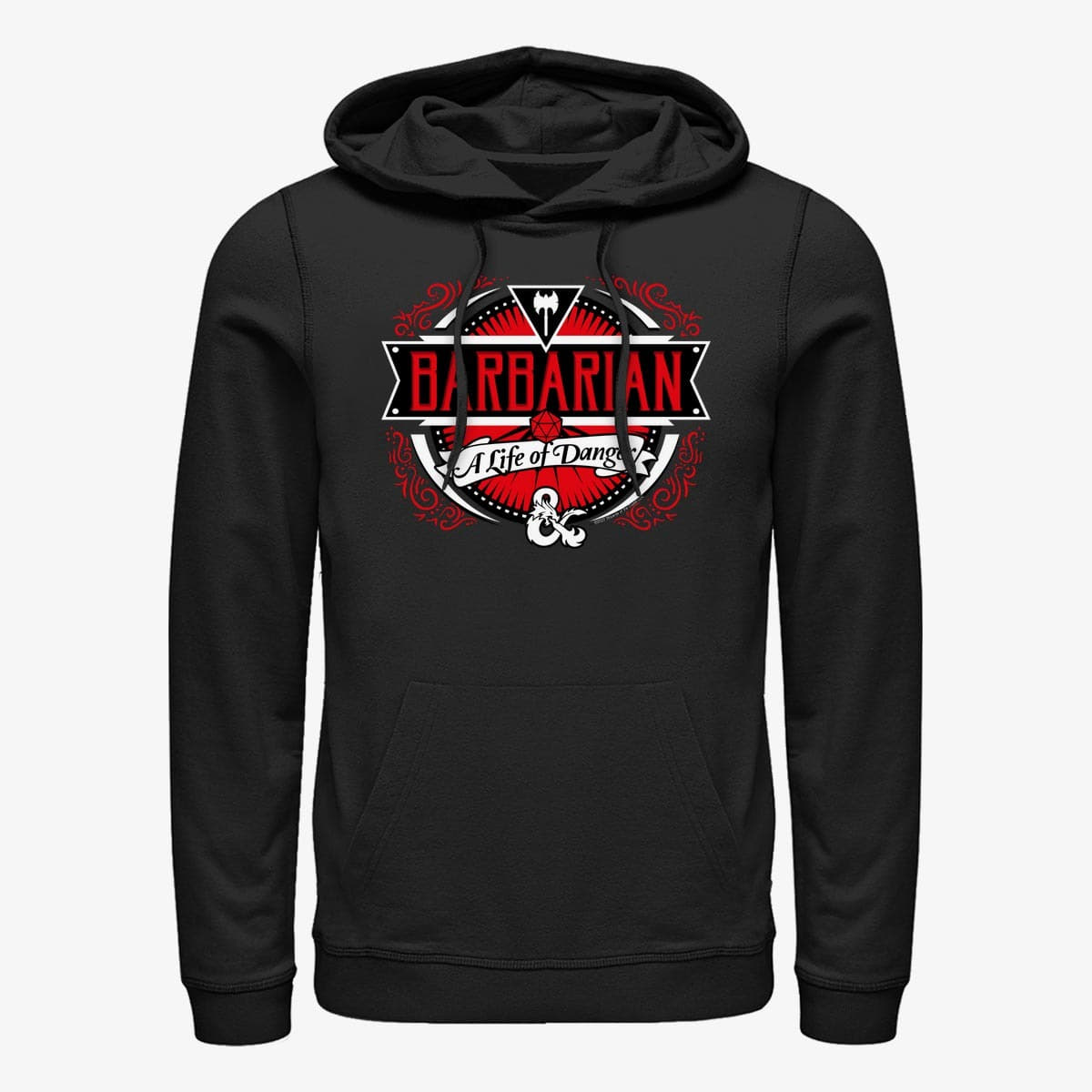 Bluzy Merch Dungeons & Dragons - Barbarian Label Unisex Hoodie Black