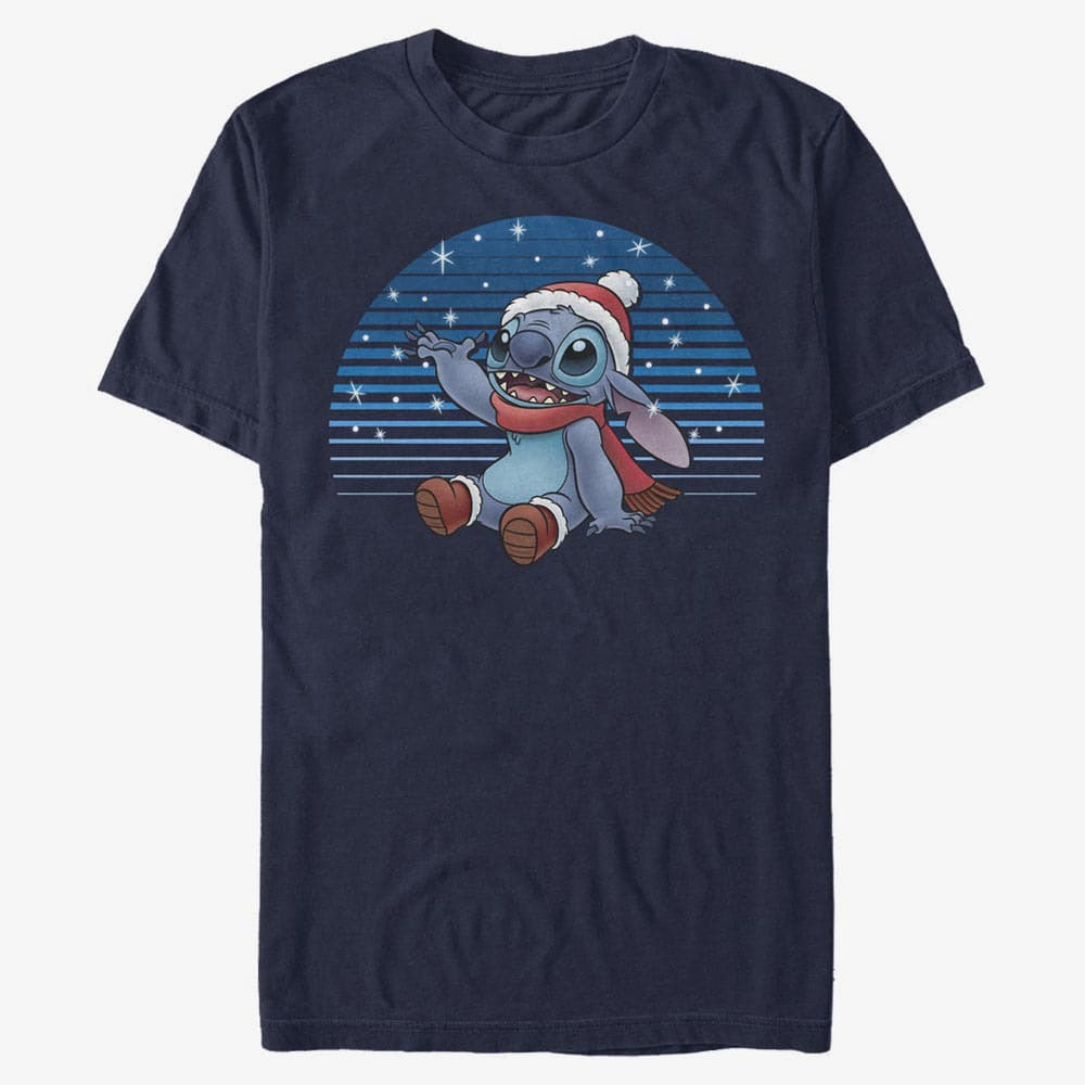 Camisetas Merch Disney Classics Lilo & Stitch - Snowing Stitch Unisex T-Shirt Navy Blue