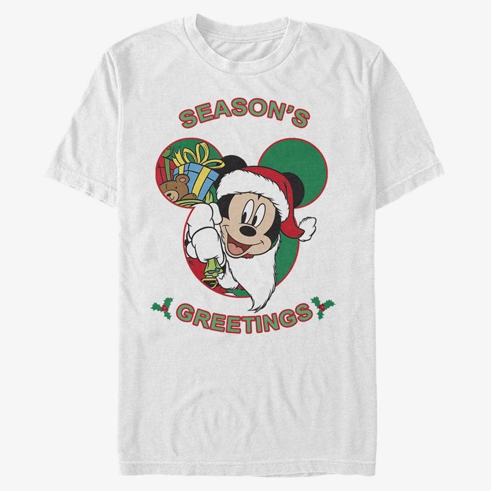Trička Merch Disney Classics Mickey Classic - Mickeys Greeting Unisex T-Shirt White