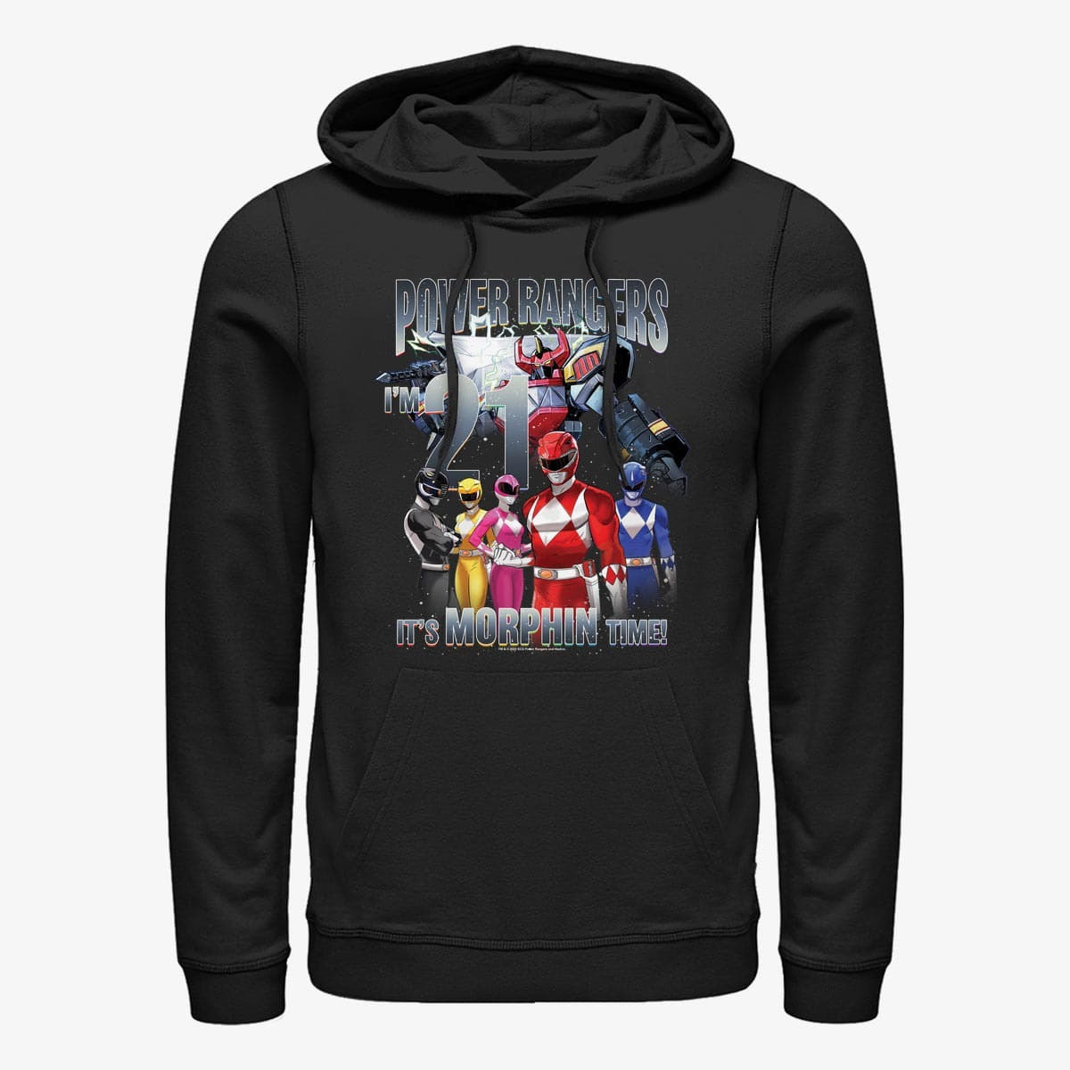 Sweatshirts Merch Hasbro Vault Power Rangers - I'm 21 It's Morphin Time Unisex Hoodie Black