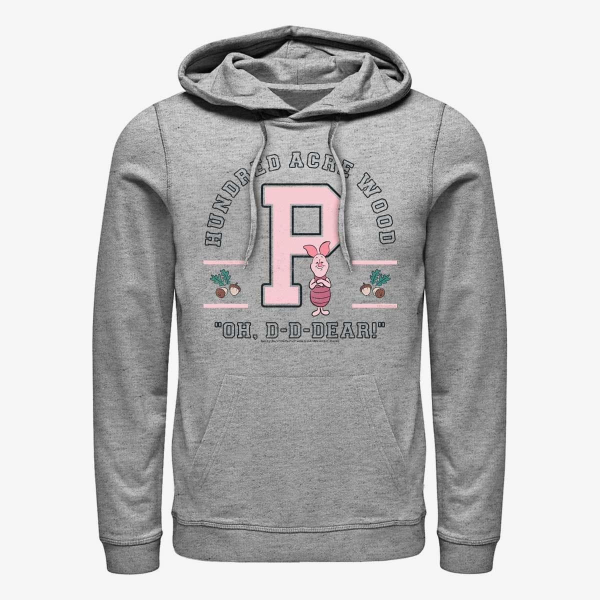Dukserice Merch Disney Classics Winnie The Pooh - Piglet Collegiate Unisex Hoodie Heather Grey
